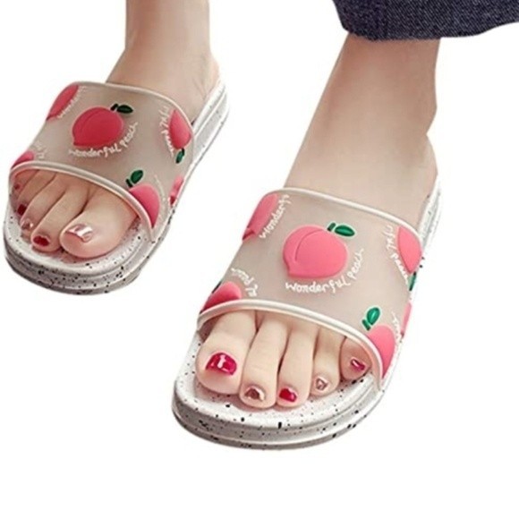 Women’s Fruit Print Beach Flip Flops Slip-On Sandals US Size 6 - Picture 2 of 5